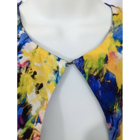 Willy Jay's Blue and Yellow Lightweight Wrap Dress Size S - Picture 4 of 9